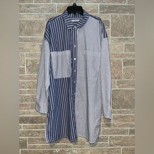 Abercrombie and Fitch Striped Button Down Tunic Top/Mini Dress